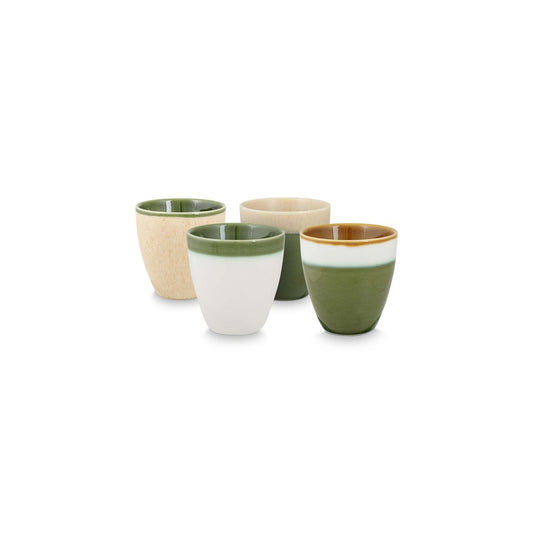 Set/4 Mini Mugs without Ear Green 150ml